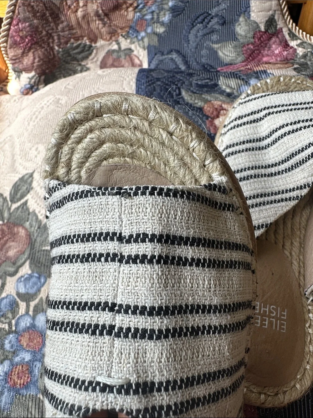 Eileen Fisher Milly Canvas Espadrille Sandals Sz 6.5
